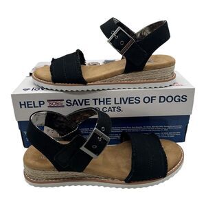 Skechers Bobs Desert Kiss Adobe Princess Sandals‎ Women's Size 6.5 Black 113541